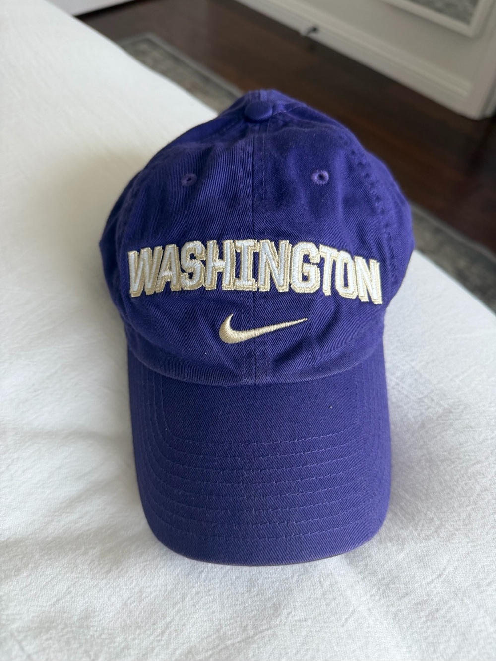 Nike Purple Washington Embroidered Baseball Cap with Gold Swoosh